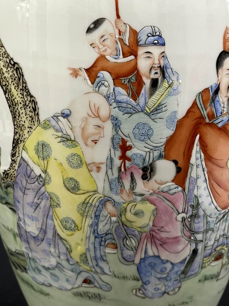 民国 粉彩三星图瓶 - 图12