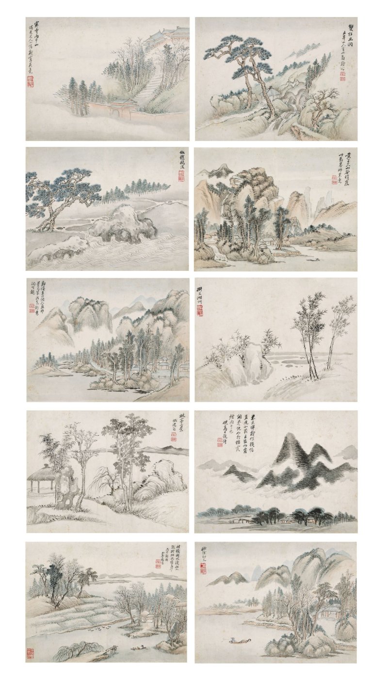 楊晉　臨古冊　 設色紙本　冊頁十開　一七一六年作 | YANG JIN (1644-1728) - 图1