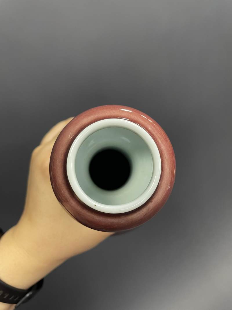 清乾隆 红釉蒜头瓶 - 图8