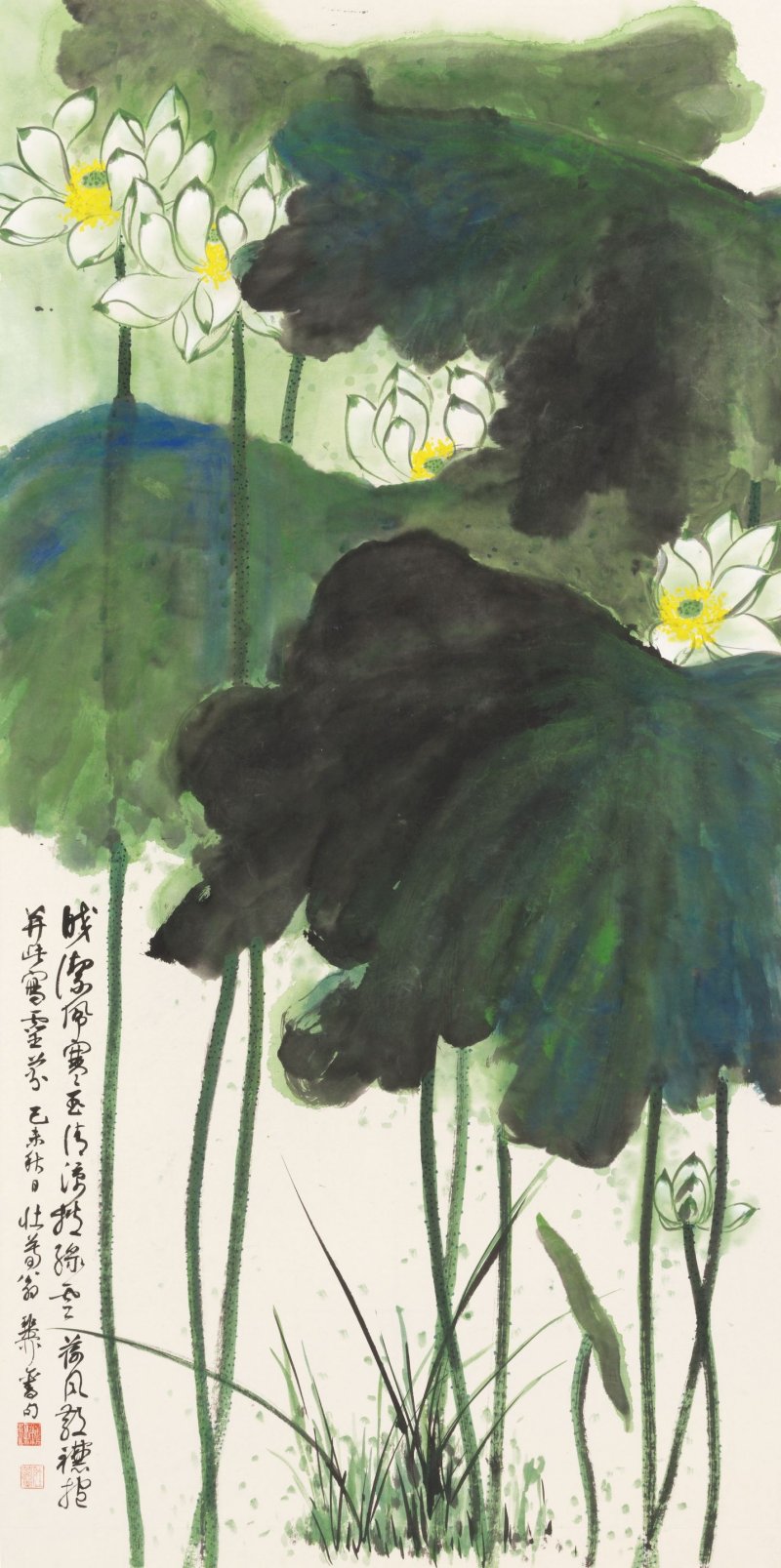 謝稚柳　綠雲寒玉　設色紙本　鏡心　一九七九年作 | XIE ZHILIU (1910-1997) - 图1