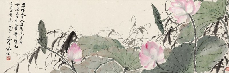 鄧芬　粉荷　設色紙本　鏡心 | DENG FEN (1894-1964) - 图1