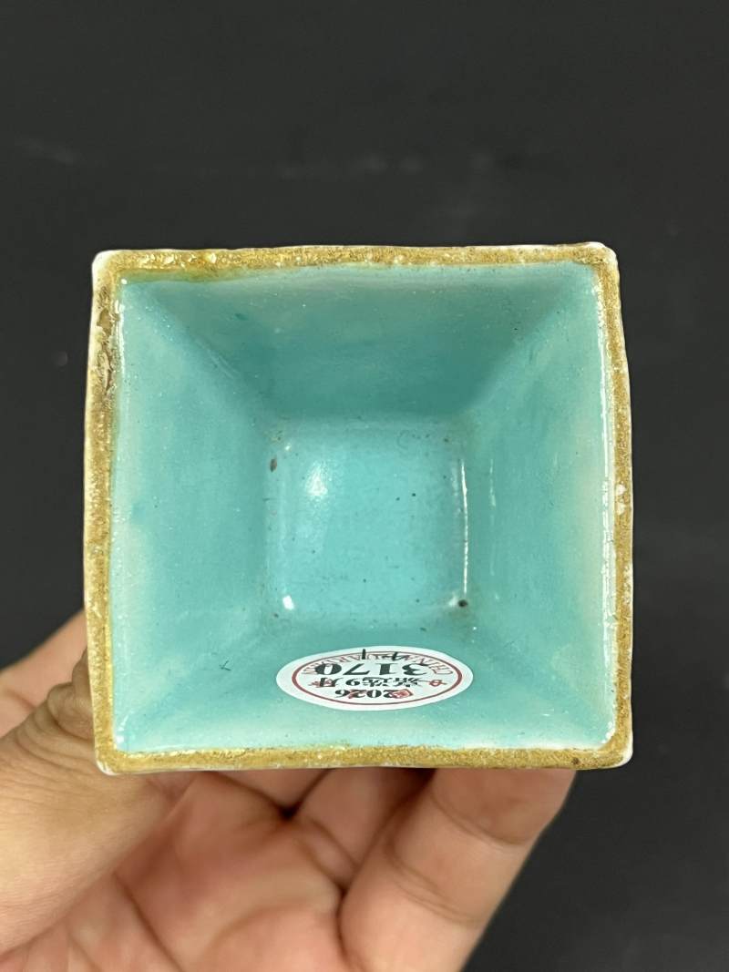 清中期 粉彩八仙过海图斗方杯四只 - 图6