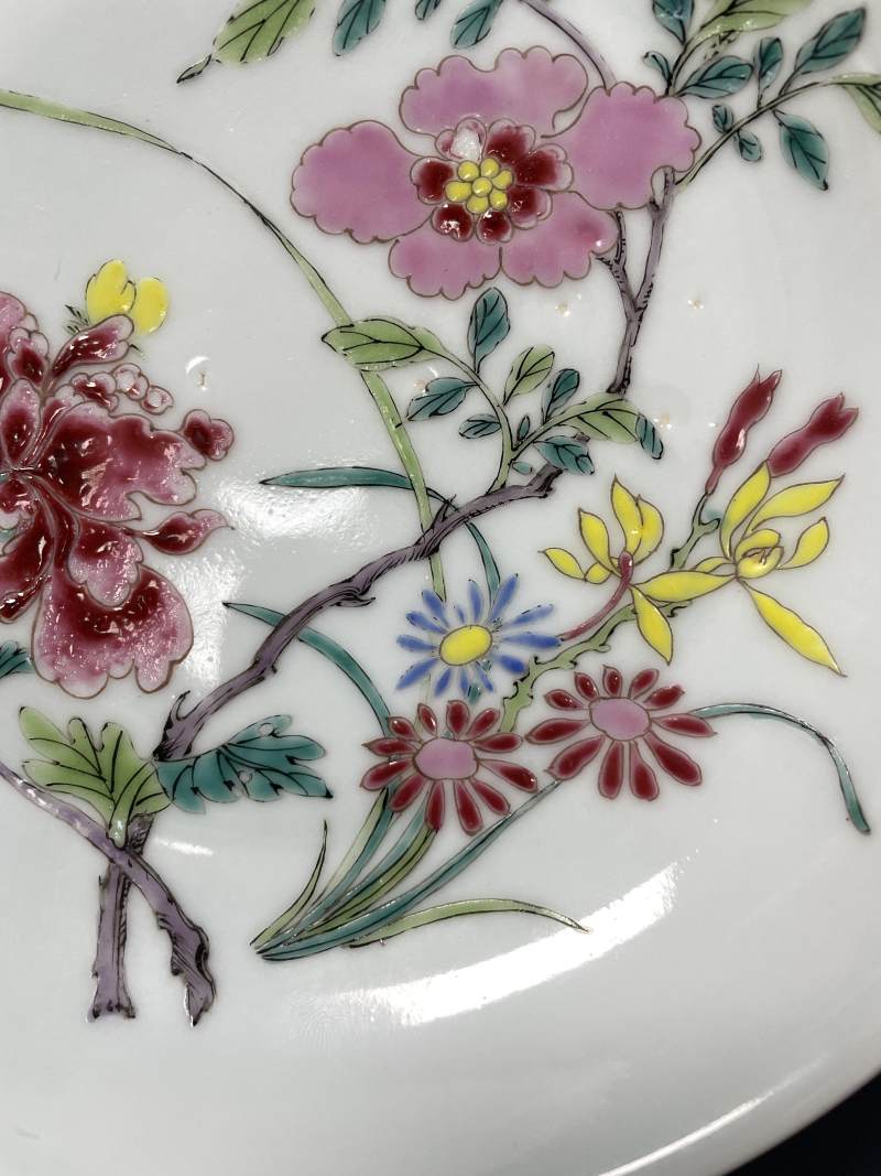 清雍正 粉彩花卉纹盘 - 图5