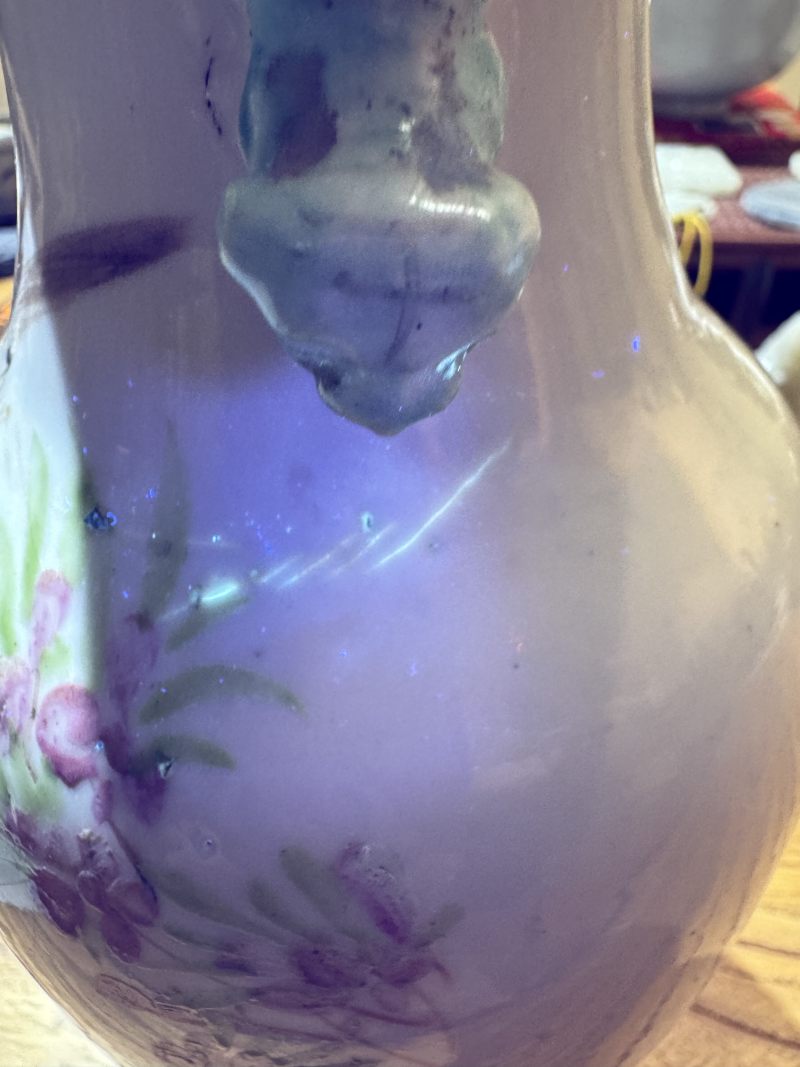 清光绪 粉彩花鸟狮耳瓶 - 图11