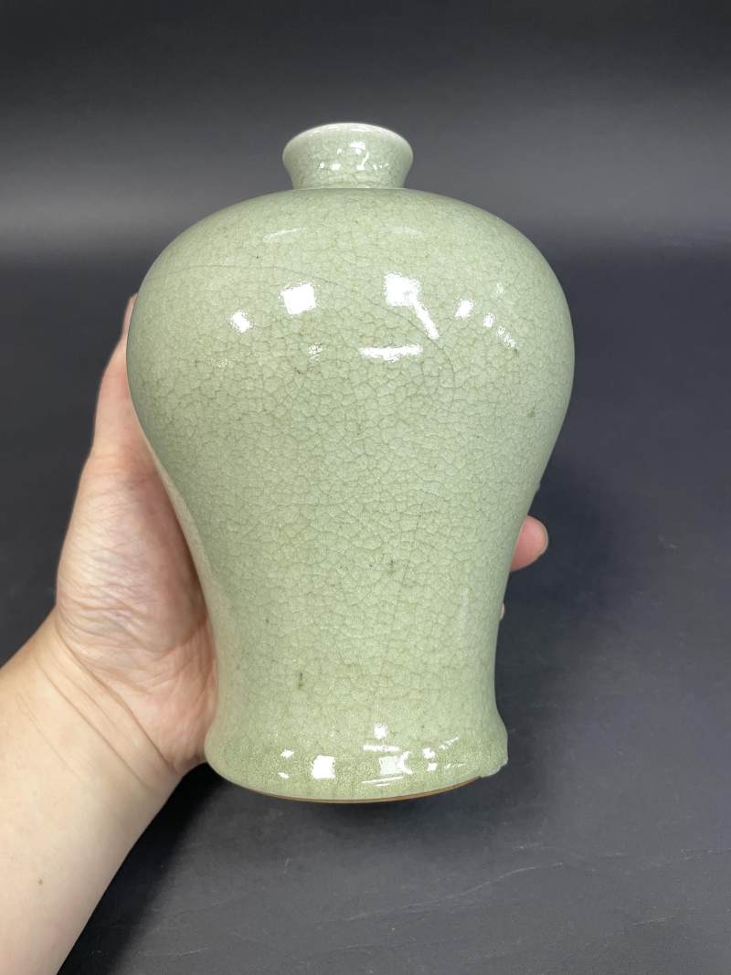 清早期 郎绿釉梅瓶 - 图8