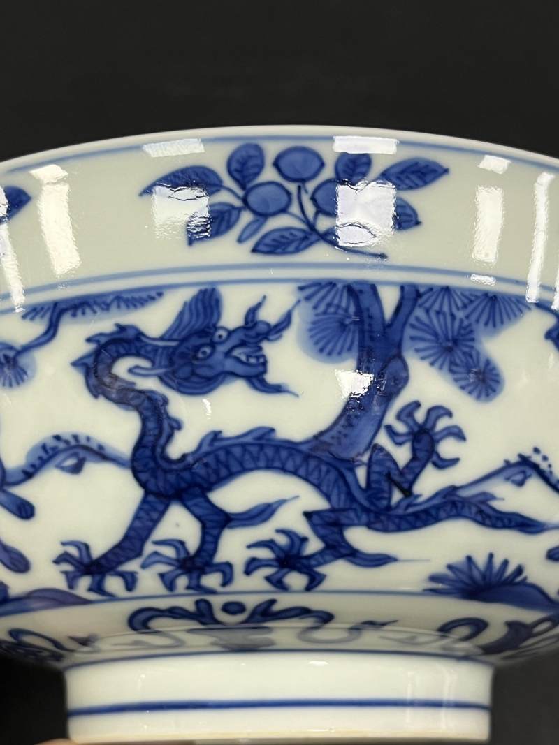 明万历 青花山海异兽图墩式碗 - 图9