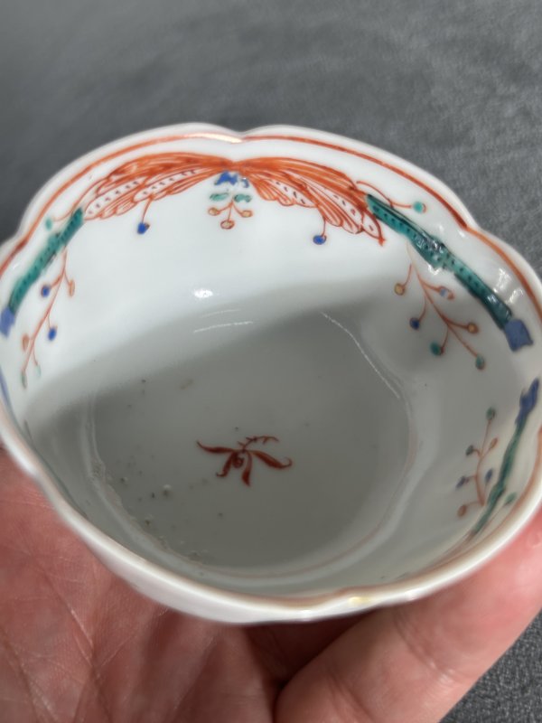 清乾隆 墨彩夕阳人物茶杯 - 图6