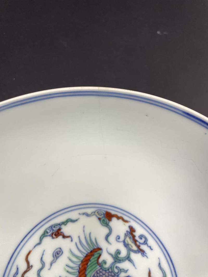 清康熙 斗彩云凤纹大碗 - 图15