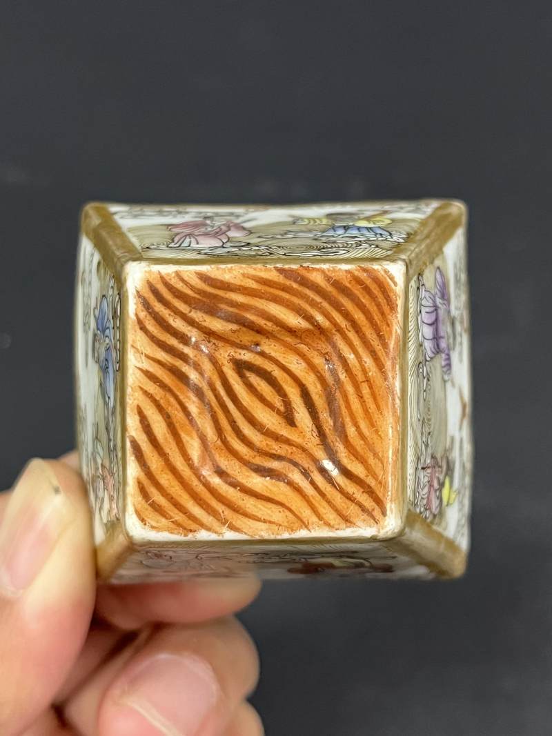 清中期 粉彩八仙过海图斗方杯四只 - 图7