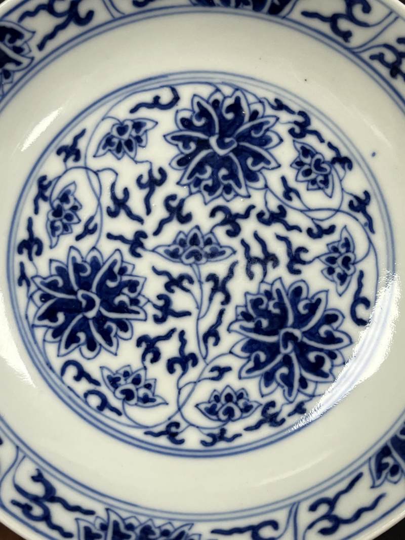 清光绪 青花缠枝莲纹盘 - 图3