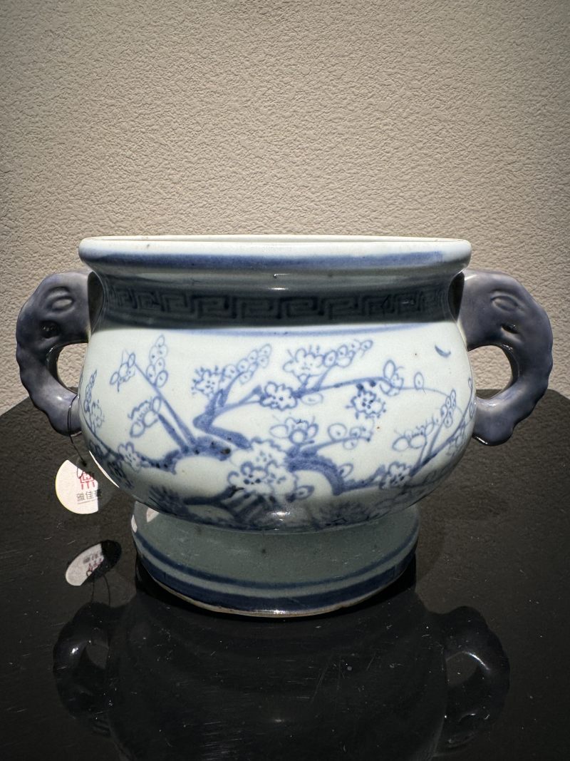 明空白期 青花花卉纹簋式炉 - 图3