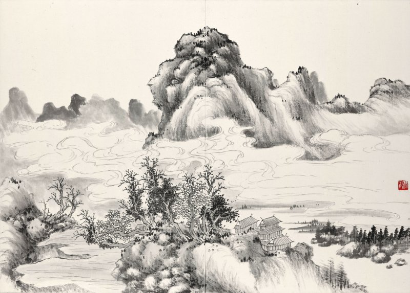唐肯、馮飛 倣古山水　設色紙本　冊頁十八開　一九二八年、一九三一年作 | TANG KEN (1876-1950); FENG FEI (?-1968) - 图35