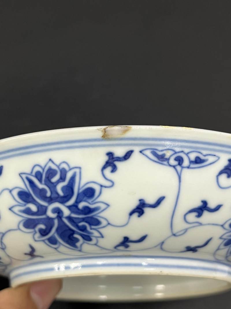 清光绪 青花缠枝莲纹盘 - 图10