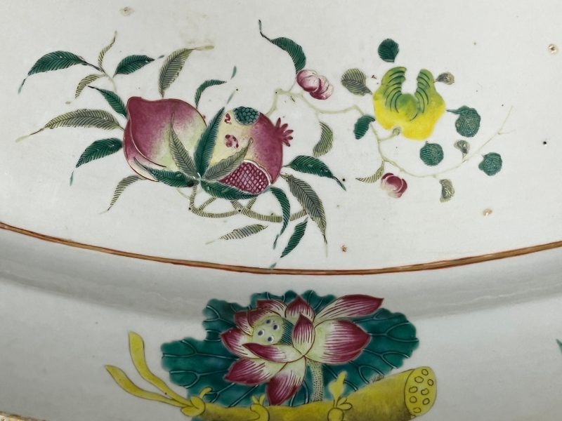 清晚期 粉彩折枝花果纹椭圆大盘 - 图13