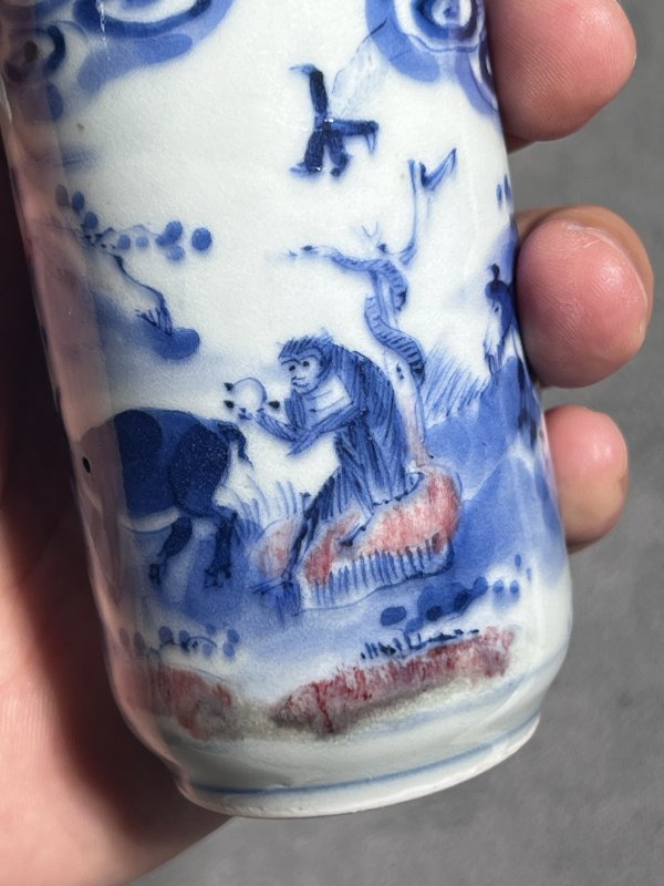 清中期 青花釉里红十二生肖母壶 - 图8