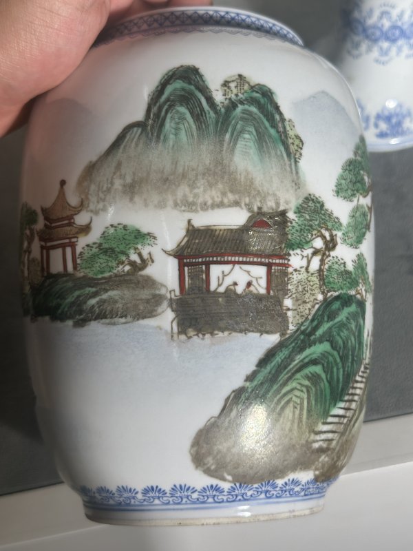创汇期 粉彩山水薄胎灯罩 - 图7