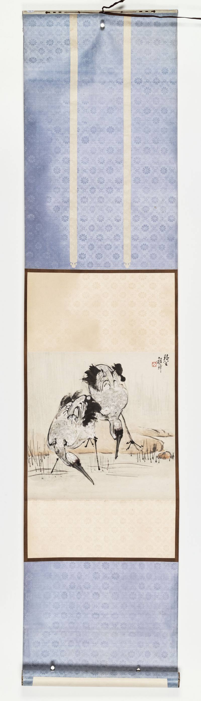 癸酉（1933年）作 程璋 仙鹤四屏 - 图2