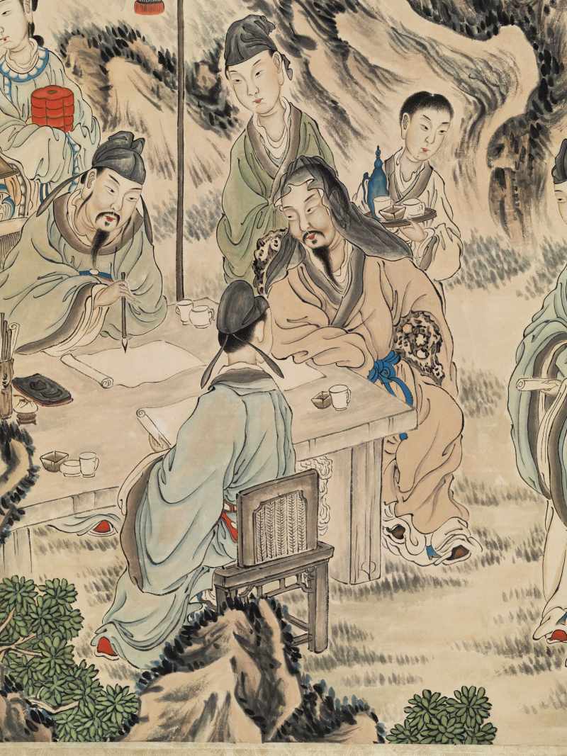 壬戌（1922年）作 沈燧 春夜宴桃李园图 - 图4