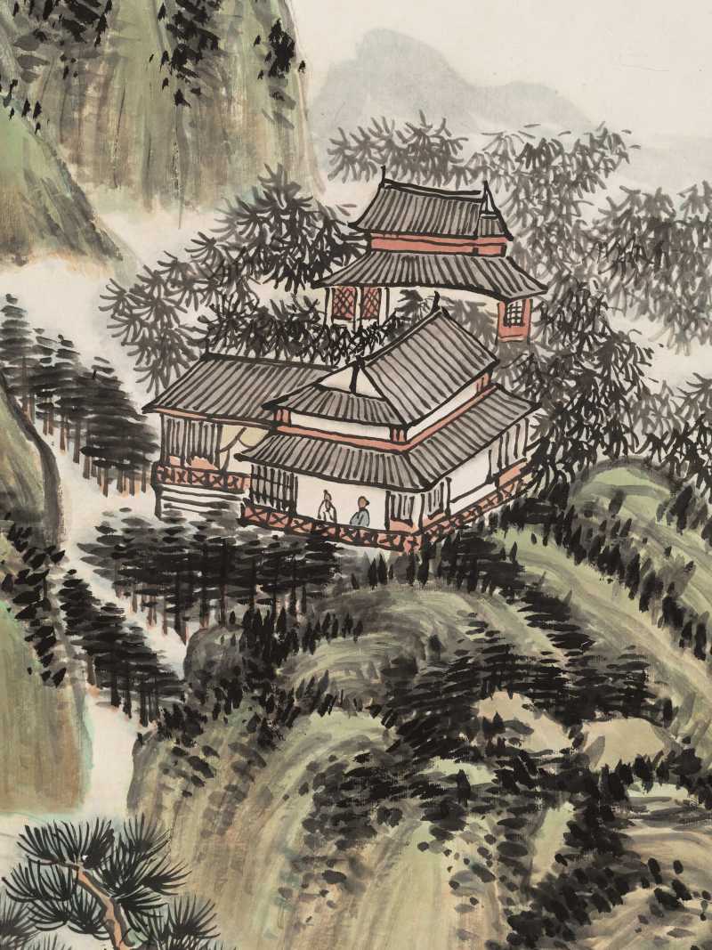蒲华 山松秀色 - 图5