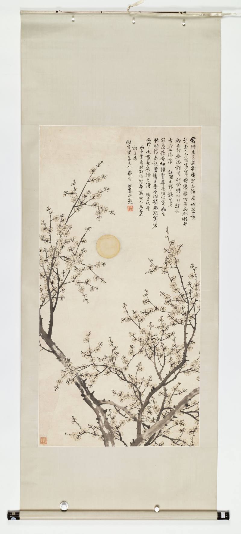 丙午（1906年）作 松年 月夜梅花 - 图2