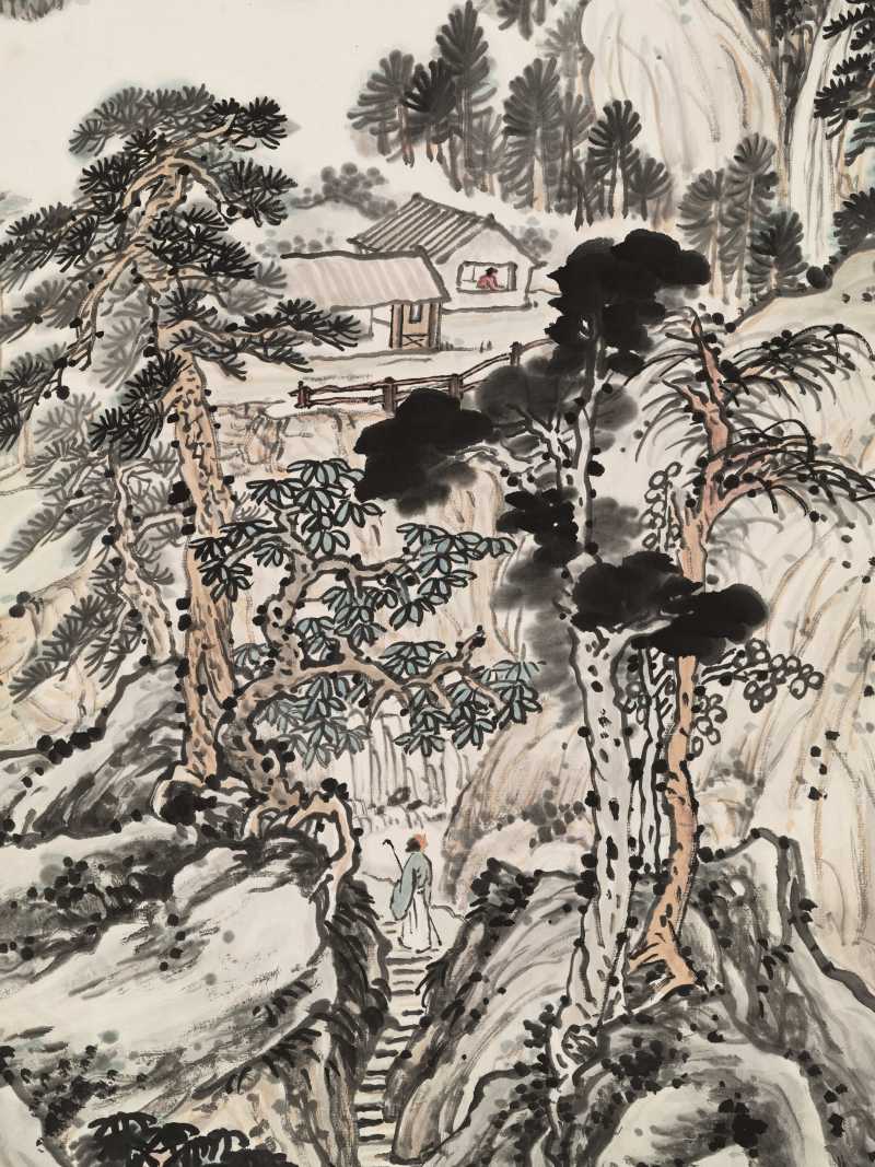 陈半丁 松山访友 - 图6