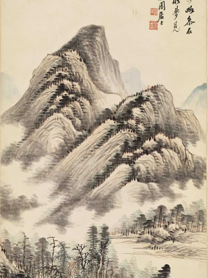 张石园 仿古山水二帧 - 图3