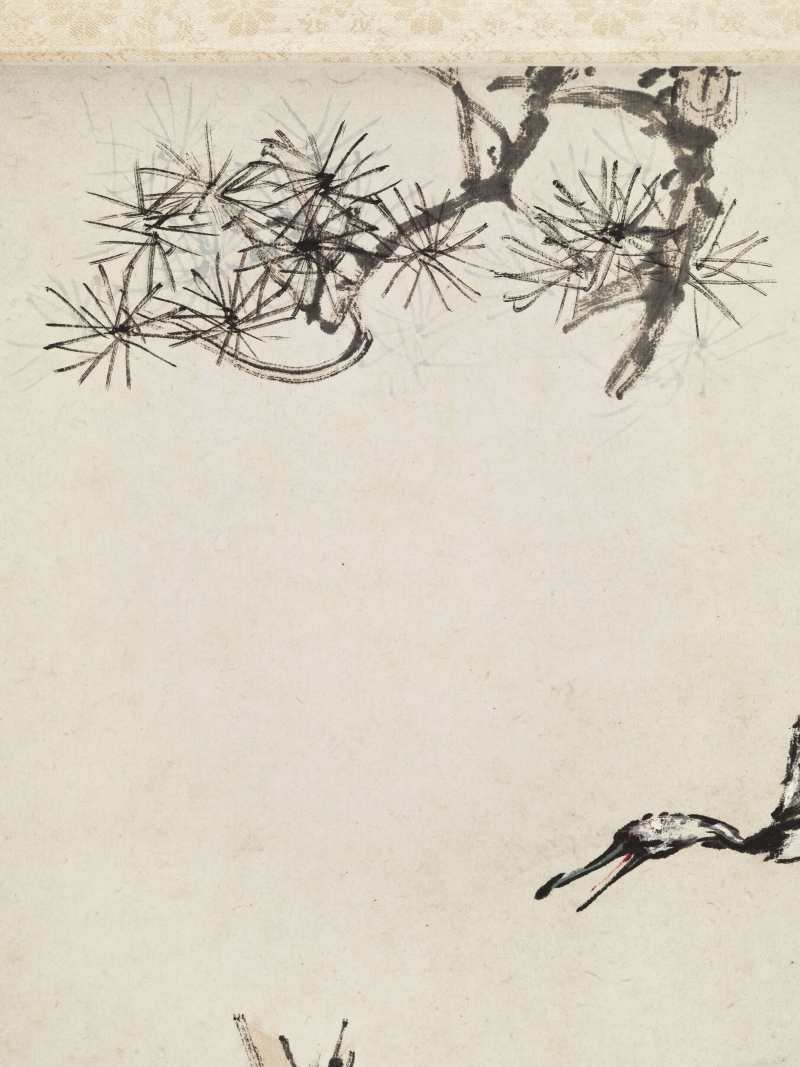 癸酉（1933年）作 程璋 仙鹤四屏 - 图12