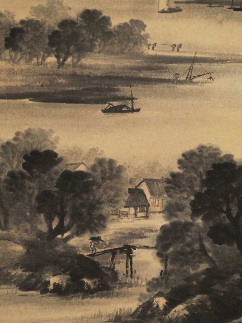 戊子（1888年）作 吴石仙 春江烟雨 - 图6
