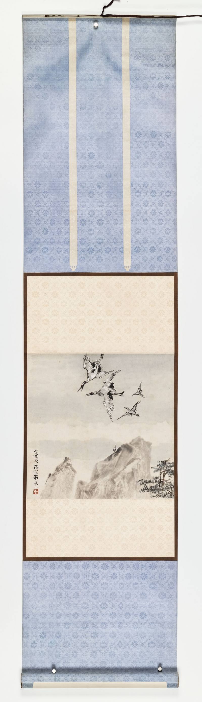 癸酉（1933年）作 程璋 仙鹤四屏 - 图15