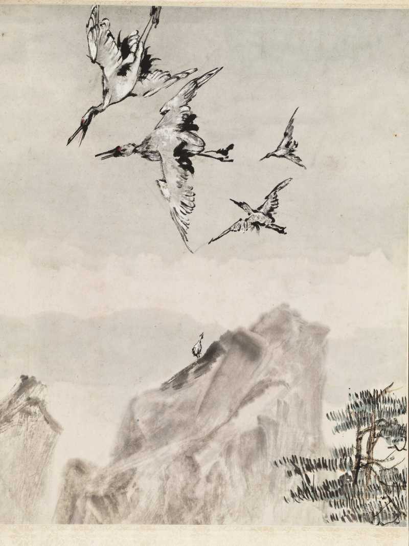 癸酉（1933年）作 程璋 仙鹤四屏 - 图16