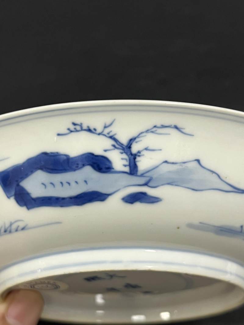 清康熙 青花八骏图盘 - 图12