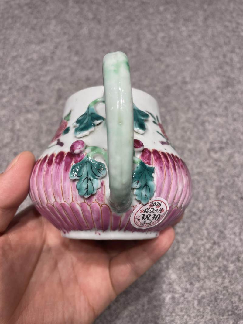 清雍正 粉彩松鹿图杯、折枝花卉纹菊瓣壶三只 - 图20