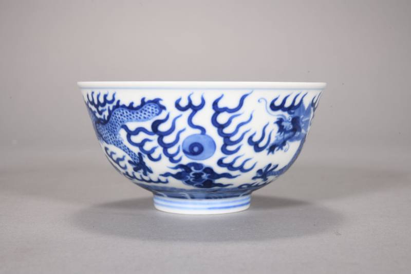 清光绪 青花云龙纹小碗 - 图3