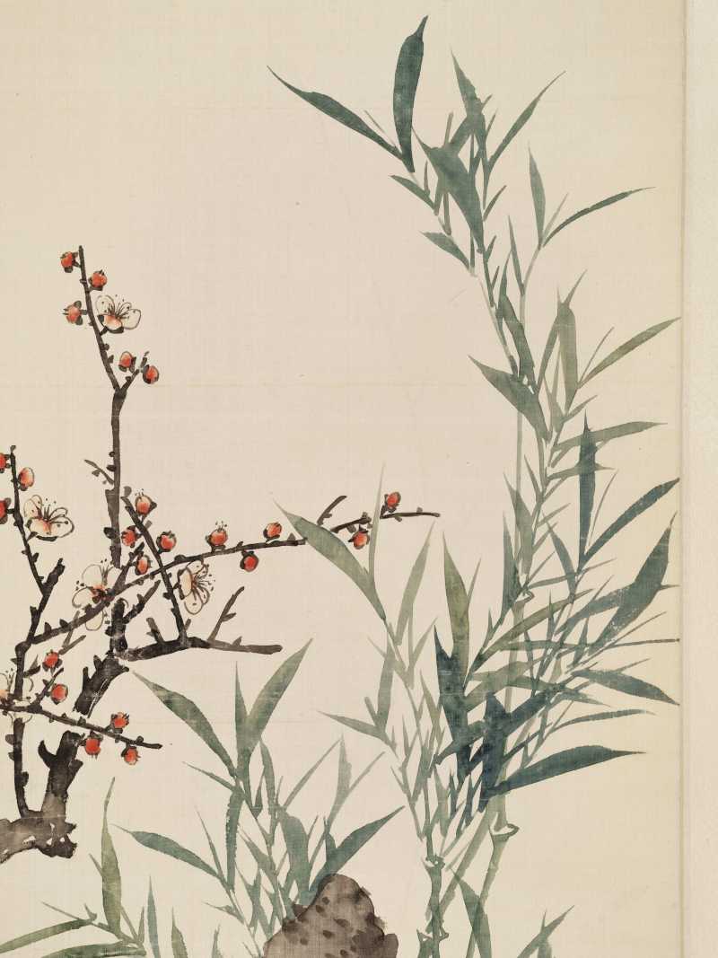 甲子（1924年）作 黄逸儒 博古花卉四屏 - 图6
