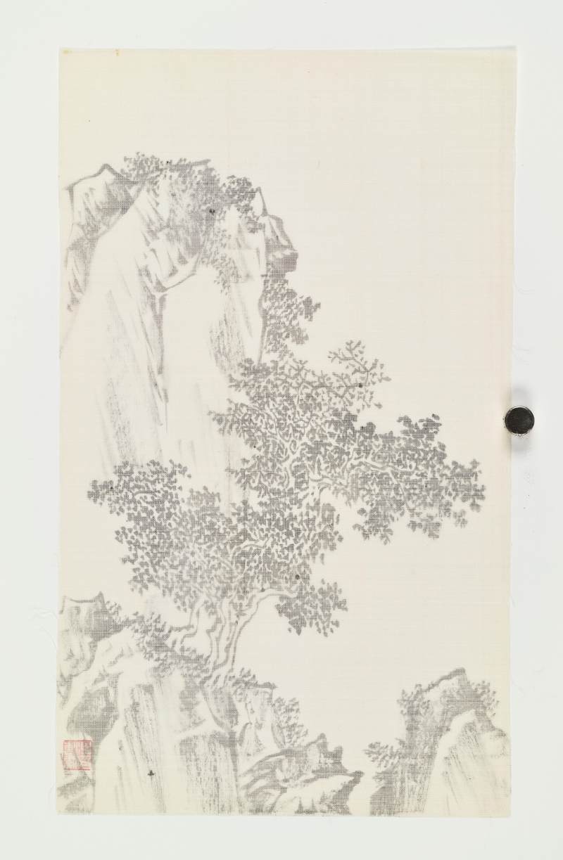 溥儒 悬崖立松 - 图7