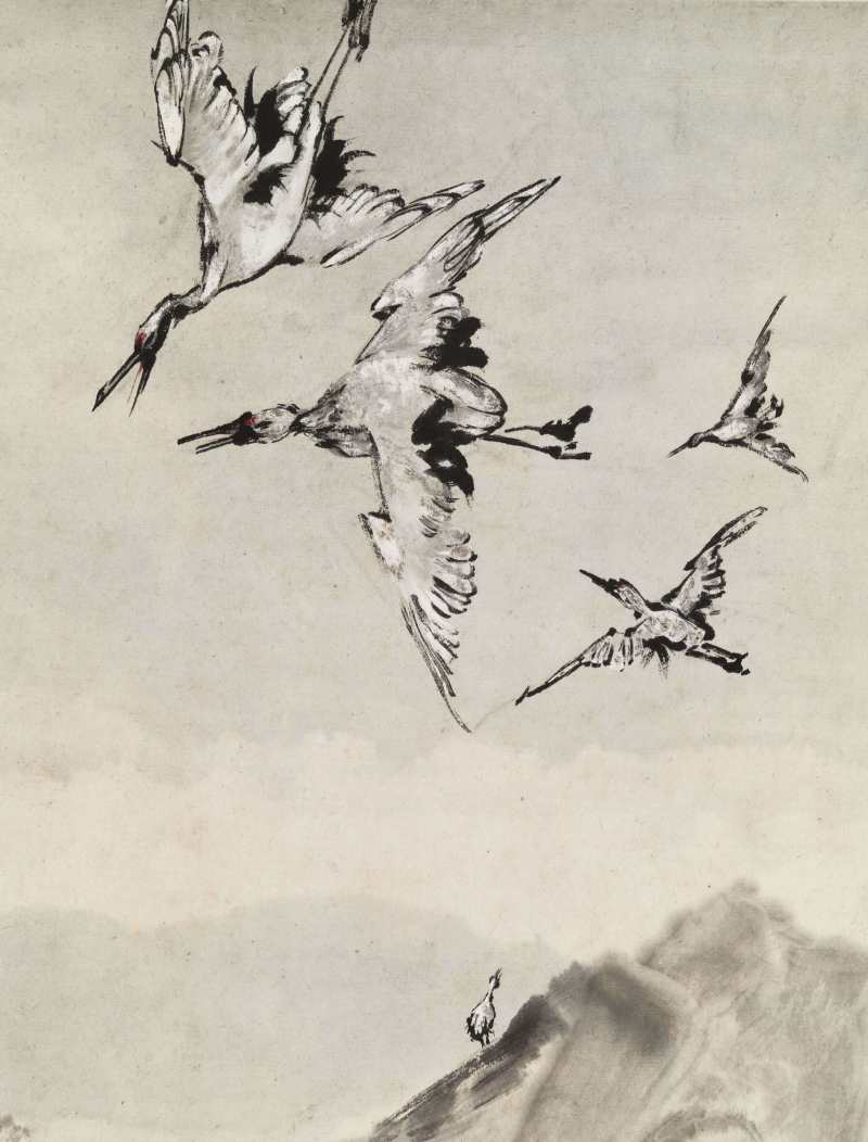 癸酉（1933年）作 程璋 仙鹤四屏 - 图17