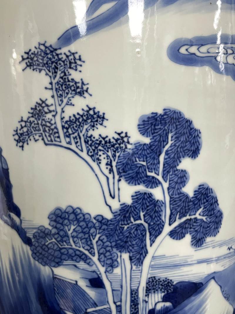 清康熙 青花山水人物纹棒槌瓶 - 图14
