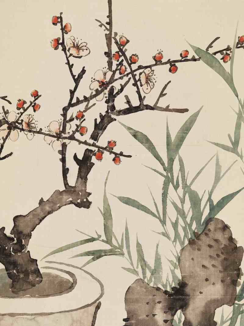 甲子（1924年）作 黄逸儒 博古花卉四屏 - 图7