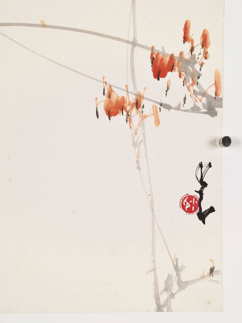 赵少昂 花枝小鸟二帧 - 图10
