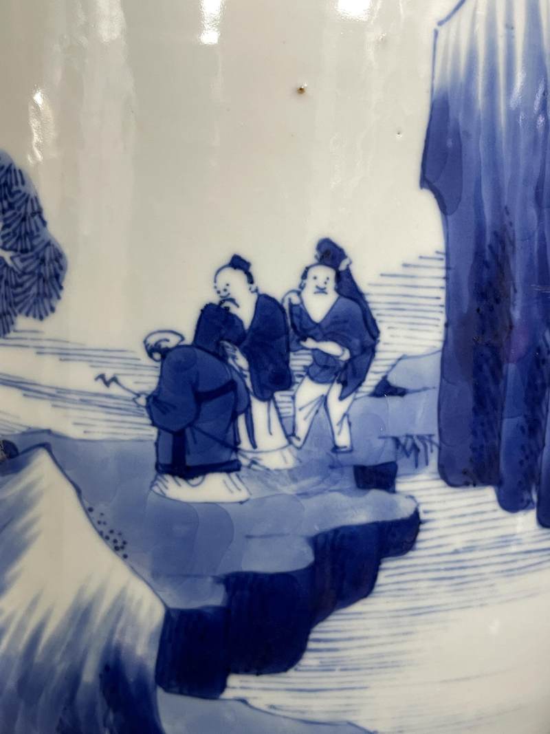 清康熙 青花山水人物纹棒槌瓶 - 图15
