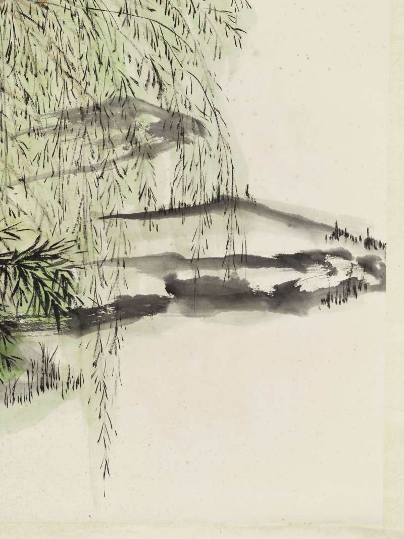 辛酉（1981年） 何海霞 柳荫游船 - 图3