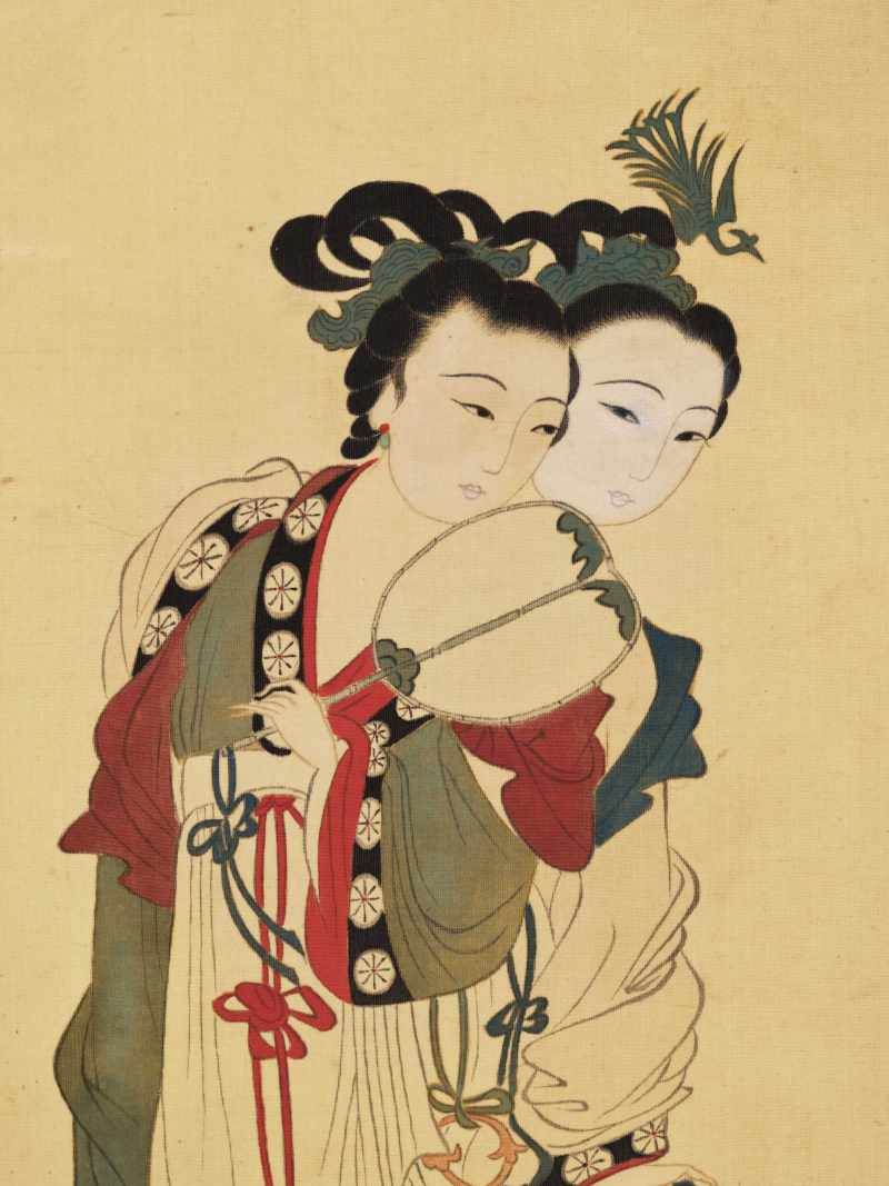 温碧英、王壮为 拟古仕女并行书七言联一堂 - 图14
