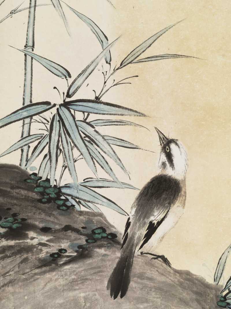 辛巳（1941年）作 郑慕康 竹雀图 - 图11