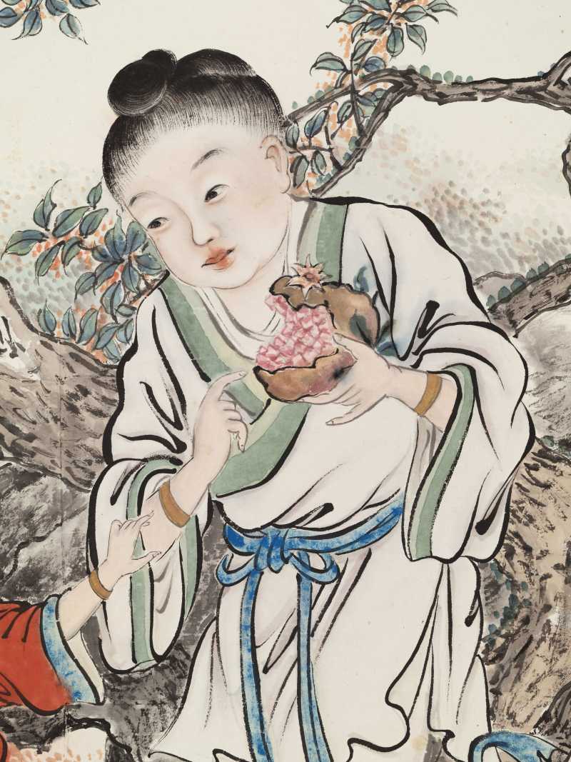 丁卯（1927年）作 袁培基 贵子双修 - 图9