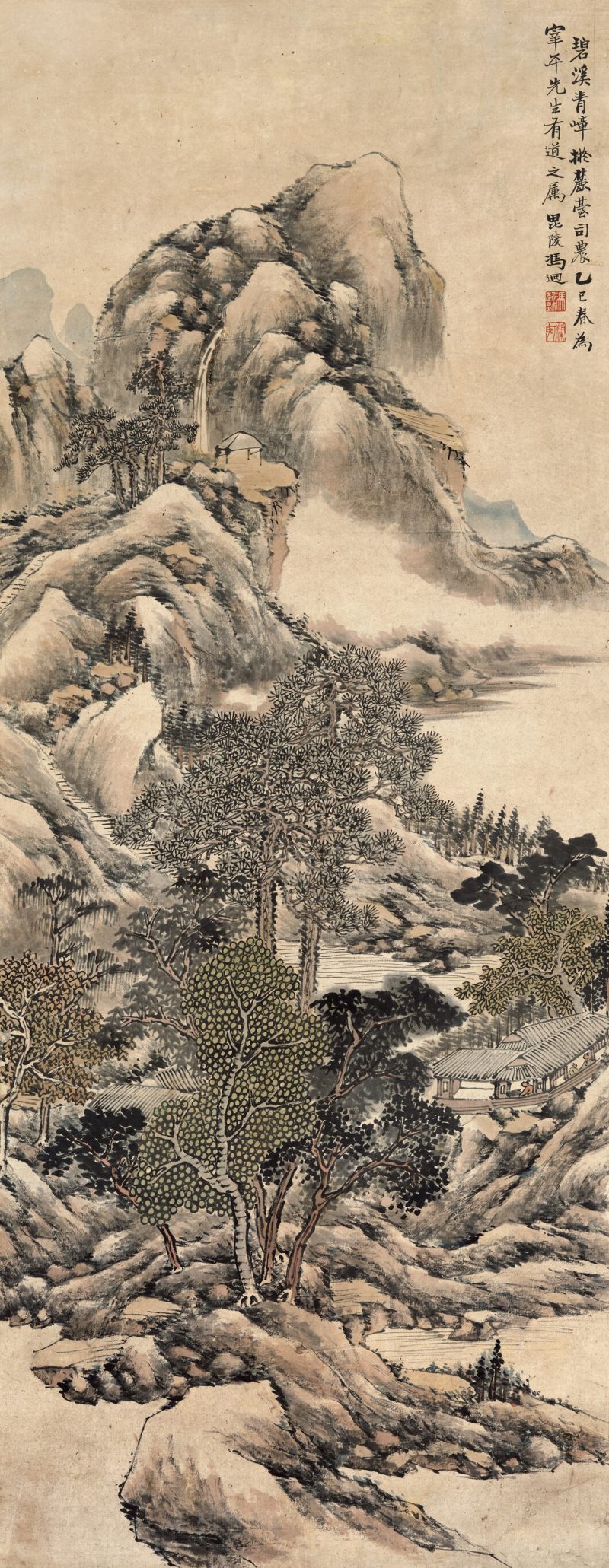 己巳（1929年）作 冯超然 碧溪青嶂