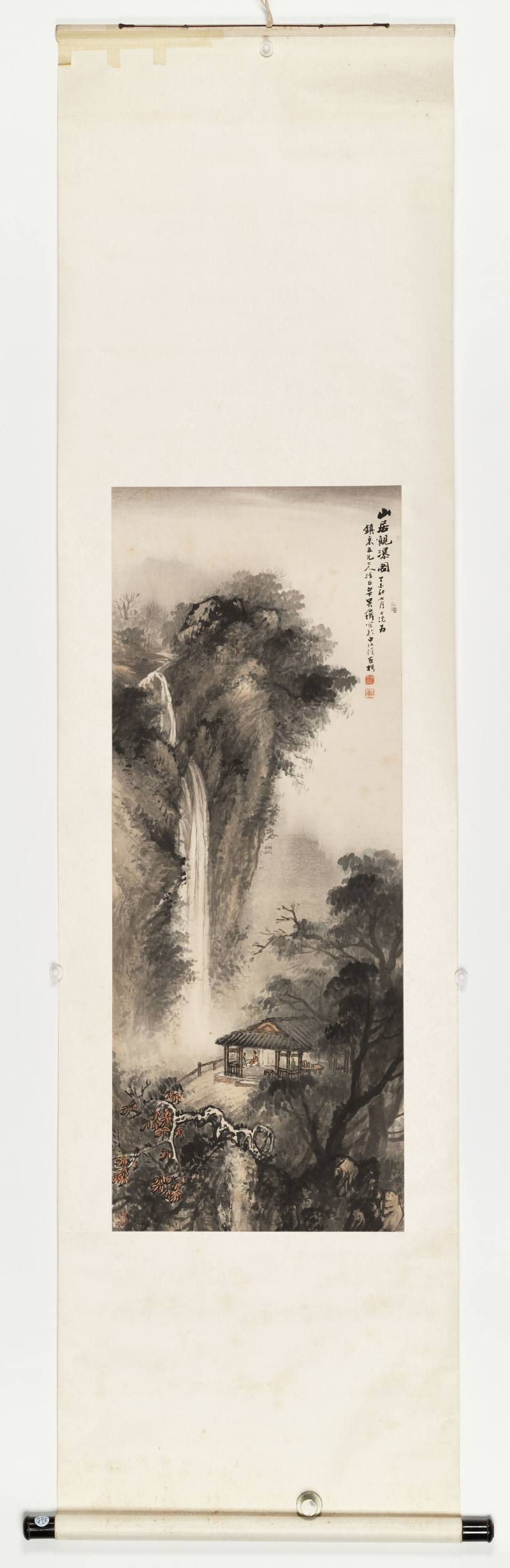 丁未（1907年）作 吴石仙 山居观瀑图 - 图2