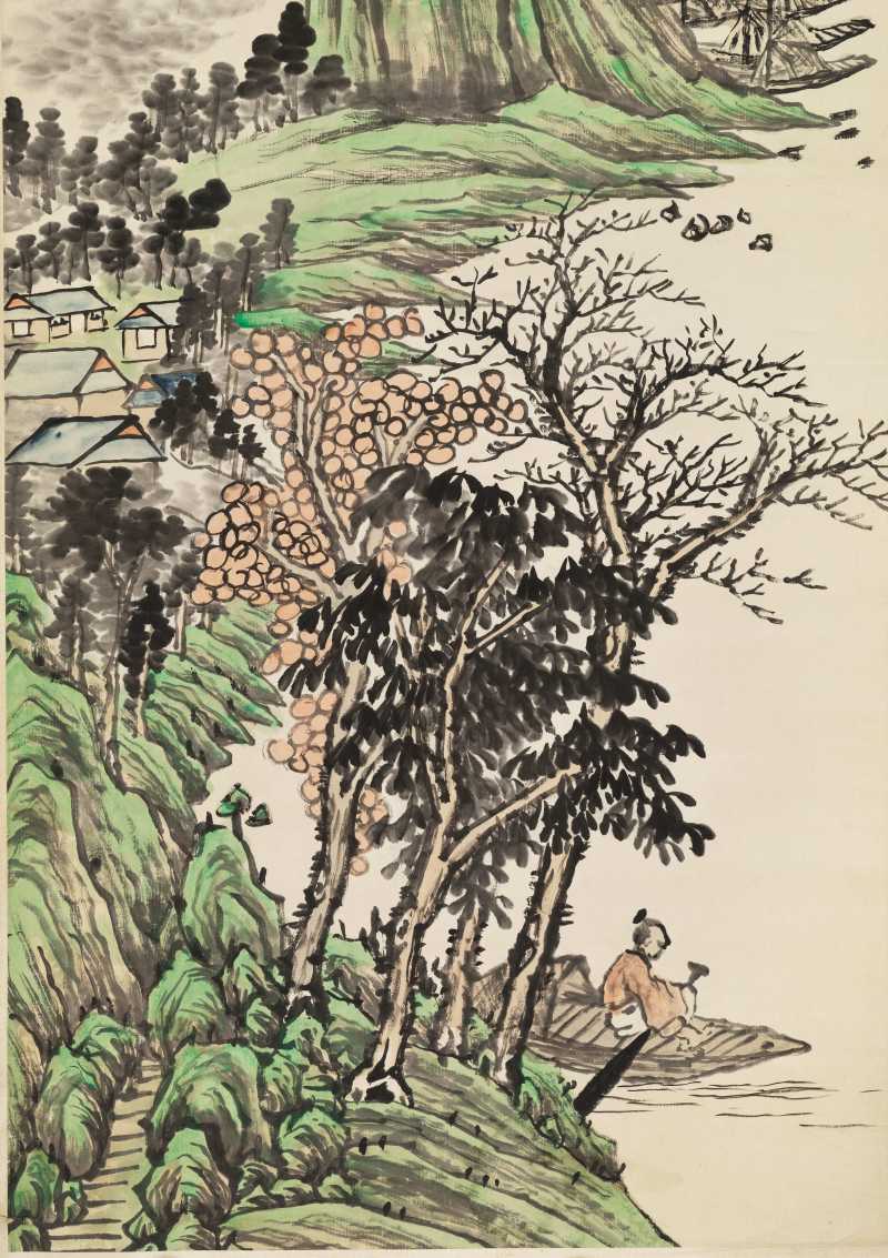 李云汉 青绿山水四屏 - 图16