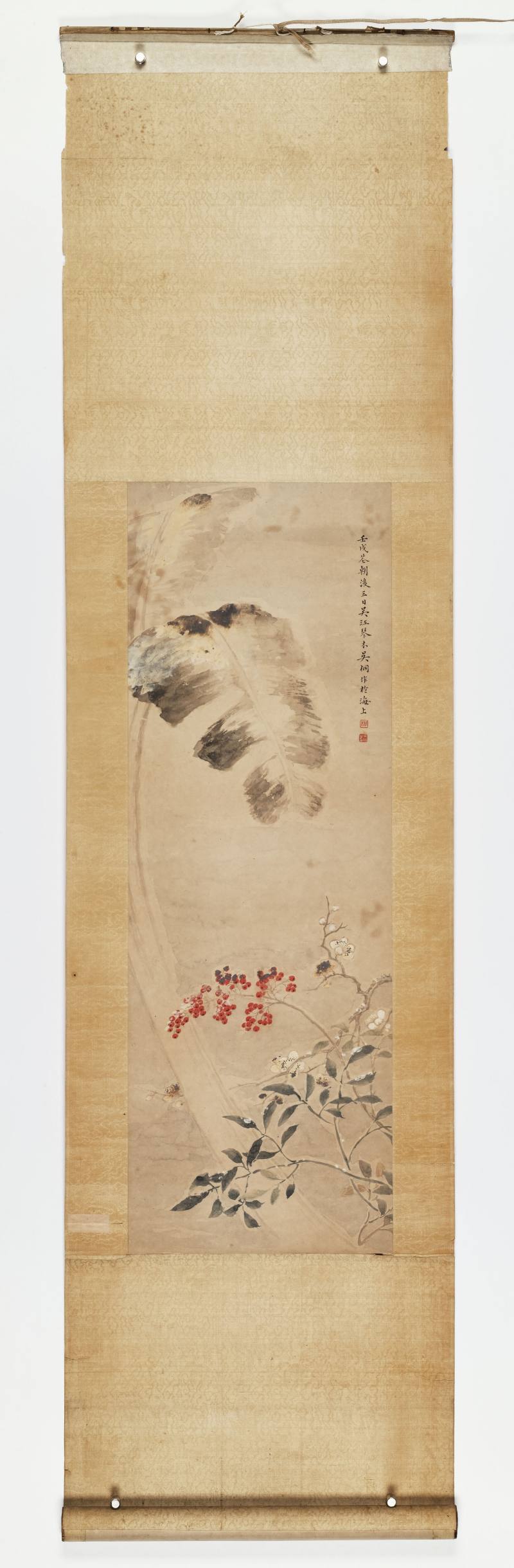 壬戌（1922年）作 吴琴木 芭蕉双清 - 图2