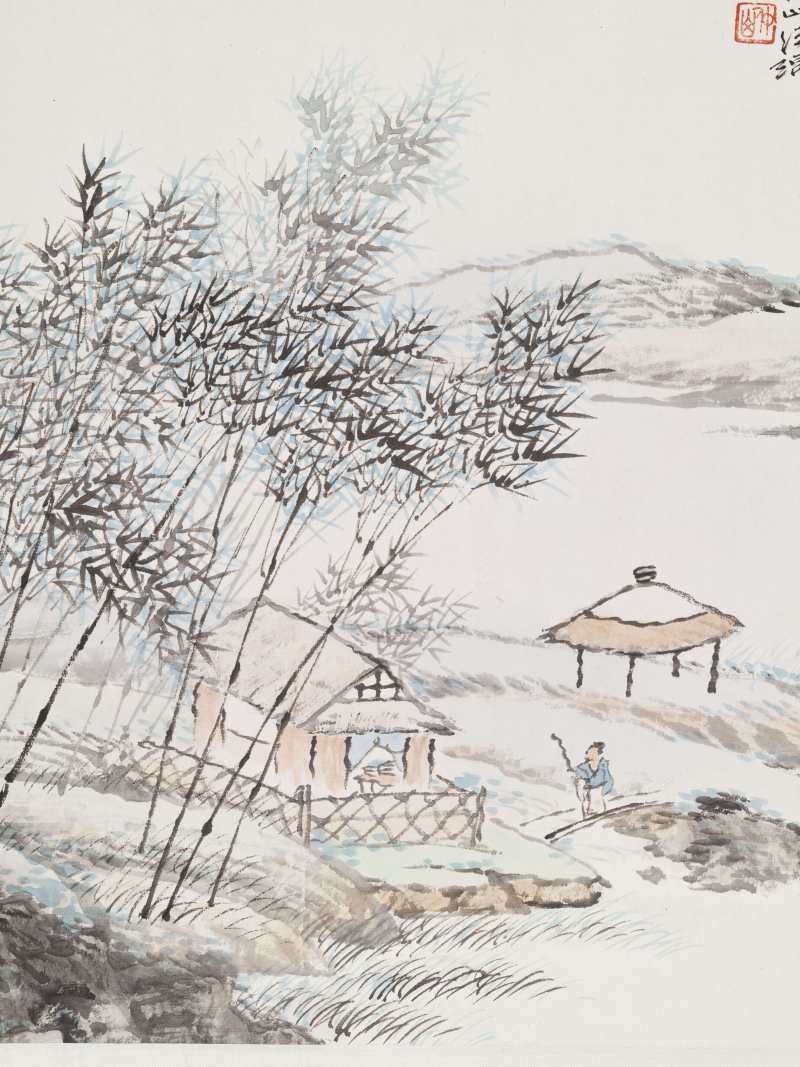 甲戌（1934年）、癸酉（1933年）、己巳（1929年）作 汪琨、杨了公 对题山水卷 - 图40