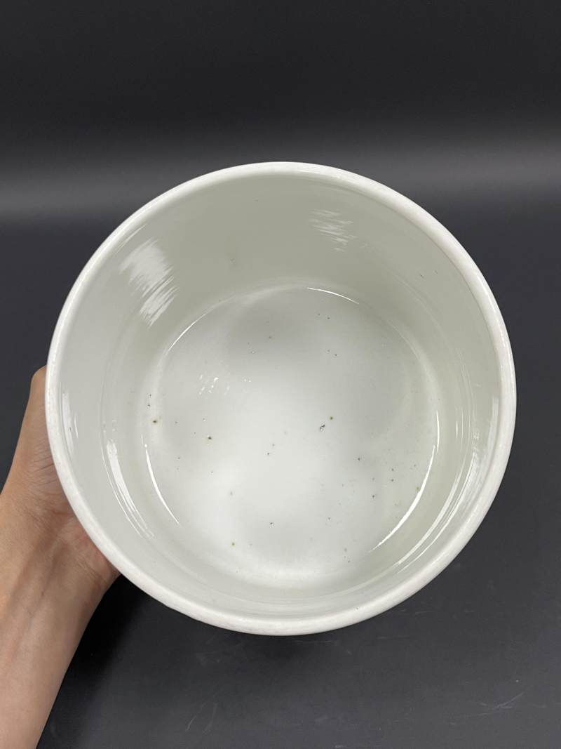 清康熙 五彩牡丹菊石图大笔筒 - 图6